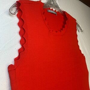 Feathers Women's Red Tank Top Small Scoop Neck